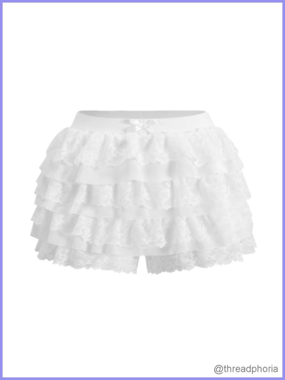 Y2K Ruffle Shorts Lace Layer Bloomers Mini Skirt Coquette Rave Festival